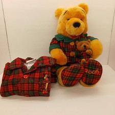 Vintage Disney Store WINNIE THE POOH In Plaid Pajamas Matching TIGGER Pajamas XS