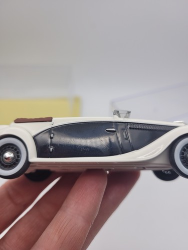 IXO? 1:43, Salmson S4E, 1938, coche modelo diecast blanco y negro y vitrina. - Imagen 8 de 24