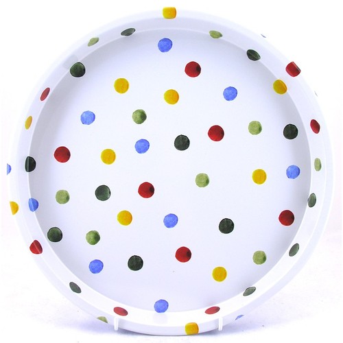 Emma Bridgewater Tablett Tupfen Design Rund Tiefbrunnen Metall 30 cm Durchmesser - Bild 1 von 3