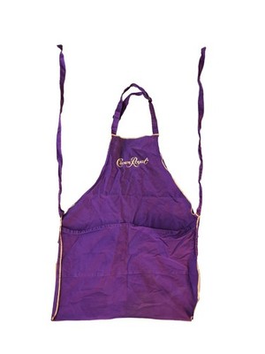 Crown Royal Purple Cotton Bib Apron One Size Adult Bar Kitchen Barbecue Grill