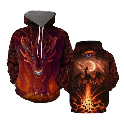 Fantasy Dragon Mythical Creature Graphic 3D Hoodie Unisex Pullover