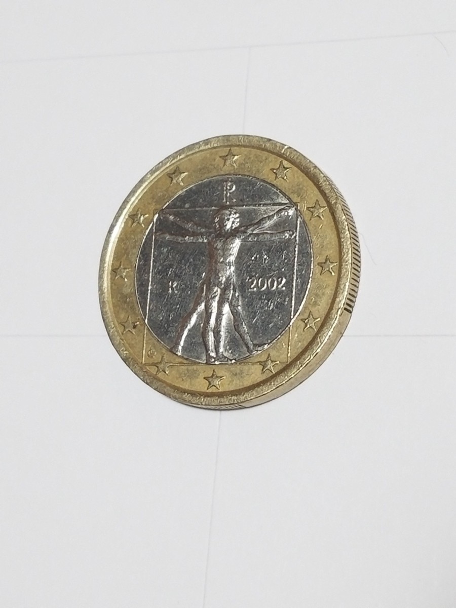 Rare 2002 Leonardo Da Vinci 1 Euro Collectible Coin Currency Rare