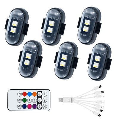 6PCS Wireless LED Lights for Car with Remote Control, High Brightness Wireless L
