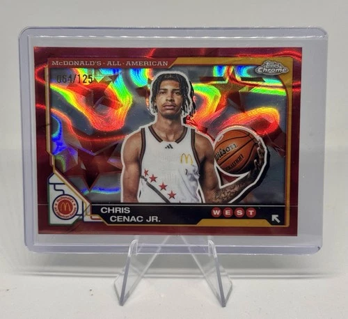 2025 Topps Chrome McDonald's All American Chris Cenac Jr. Red Ray Wave 64/125