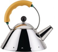 Alessi Kettle 1 litre Stainless Steel 9093/1 Y Induction Magnetic Bottom Yellow