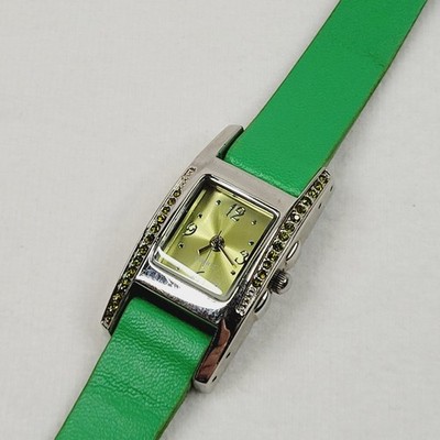 Avon BWC Green Birthstone Watch Peridot Colored Rhinestones August Working