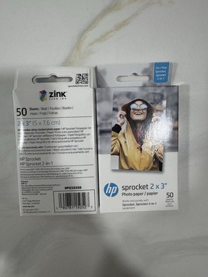 Sprocket 2x3'' Premium Zink Sticky Back Photo Paper 50 Sheets (2 Pack)