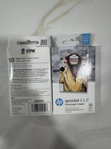 Sprocket 2x3" Premium Zink Sticky Back Photo Paper 50 Sheets (2 Pack)