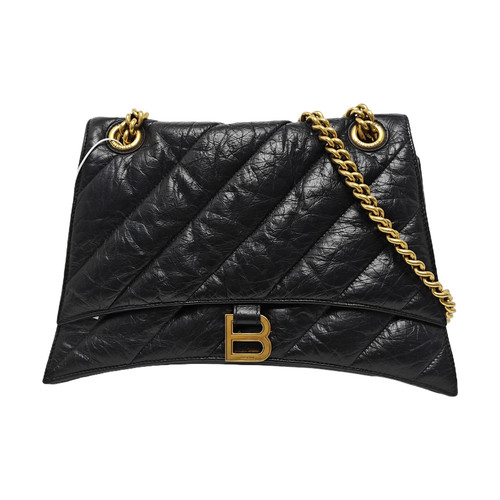 BALENCIAGA Crush Crossbody bags Leather Black Free Shipping | Duties Paid