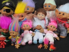 Troll Dolls Mixed Lot Multiple Brands Russ, Uneeda, DAM, MT, ACE, Applause,