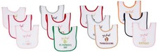 Hudson Baby Unisex Cotton Terry Drooler Bibs with Fiber Filling - Girl Holiday