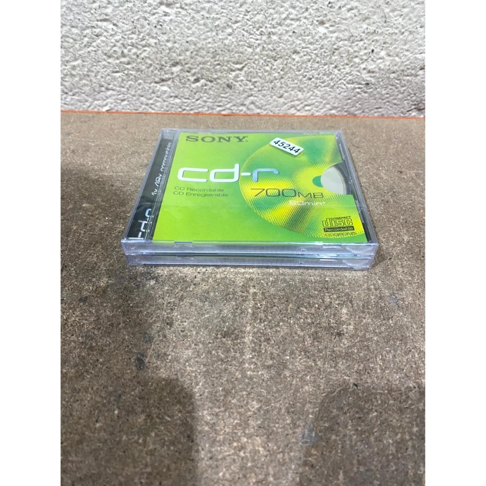 Lot of 2 Sony CDQ80N5 CD-R Recordable Blank Discs 48x 700MB 80min Jewel Case - Image 2 of 4
