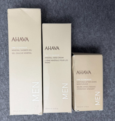AHAVA Men s Mineral Shower Gel, Hand Cream & Soothing After-Shave Moisturizer