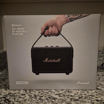 Marshall Kilburn II Bluetooth Portable Speaker, Black, Rectangular Design
