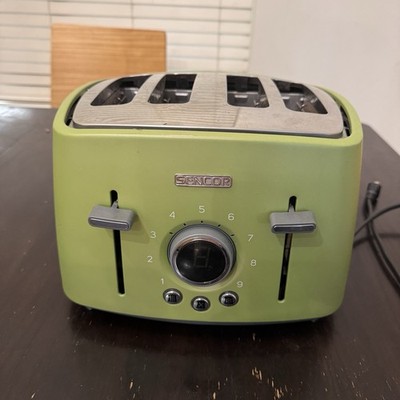 Sencor Digital Toaster 4-Slice Pastel Green Anti Slip Feet 120v Fat Slice
