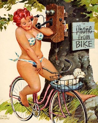 Duane Bryers' Hilda - Phone from Bike 16''X20'' GLOSSY POSTER PRINT