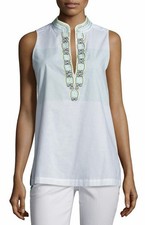 WOMENS 6 MEDIUM (bust 40”) TORY BURCH ISLA COLLINS SHIRT TOP TUNIC EMBROIDERED