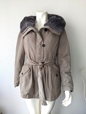 MAX MARA Winter Daunenjacke Kapuze Kragen 38 DE 42 IT Khaki Beige ARCTIC PADDING