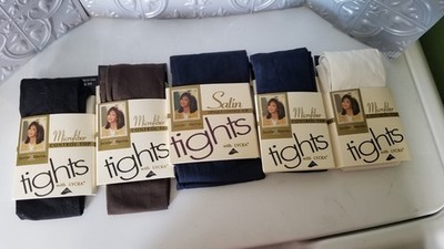 Lot Of Jaclyn Smith Black Satin & Microfiber Control Top Tights Size Medium Tall