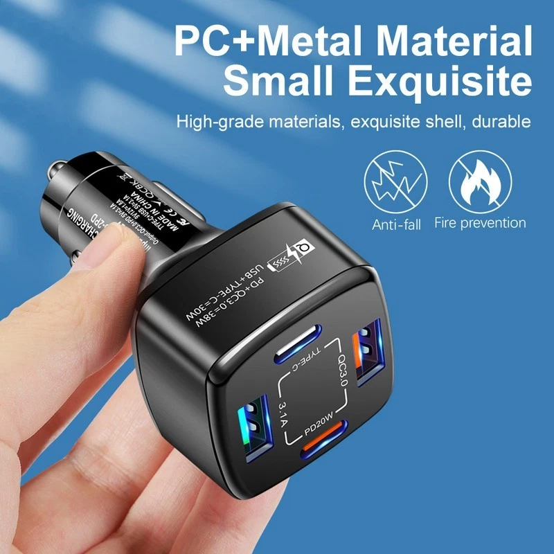 NEU 4x USB Zigarettenanzünder Auto Ladegerät Ladeadapter KFZ QC 3.0 Handy Lader - Bild 2 von 4