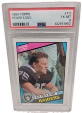 Howie Long 1984 Topps Rookie Football Card #111 - Los Angeles Raiders- PSA 6 HOF. rookie card picture