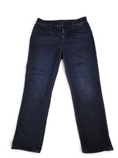Chico's 1R Womens 8R Dark Blue So Slimming Girlfriend Slim Leg Crop Jeans