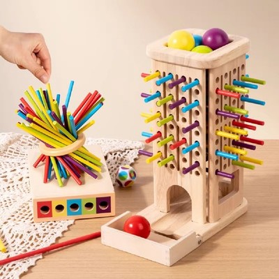 Montessori Spielzeug Pädagogisches Holzbrettspiel für Kinder ab 3 4 5 6 Jahren
