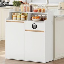 Double Trash Cabinet, 20 Gallon Trash Storage Kitchen Trash Can Cabinet