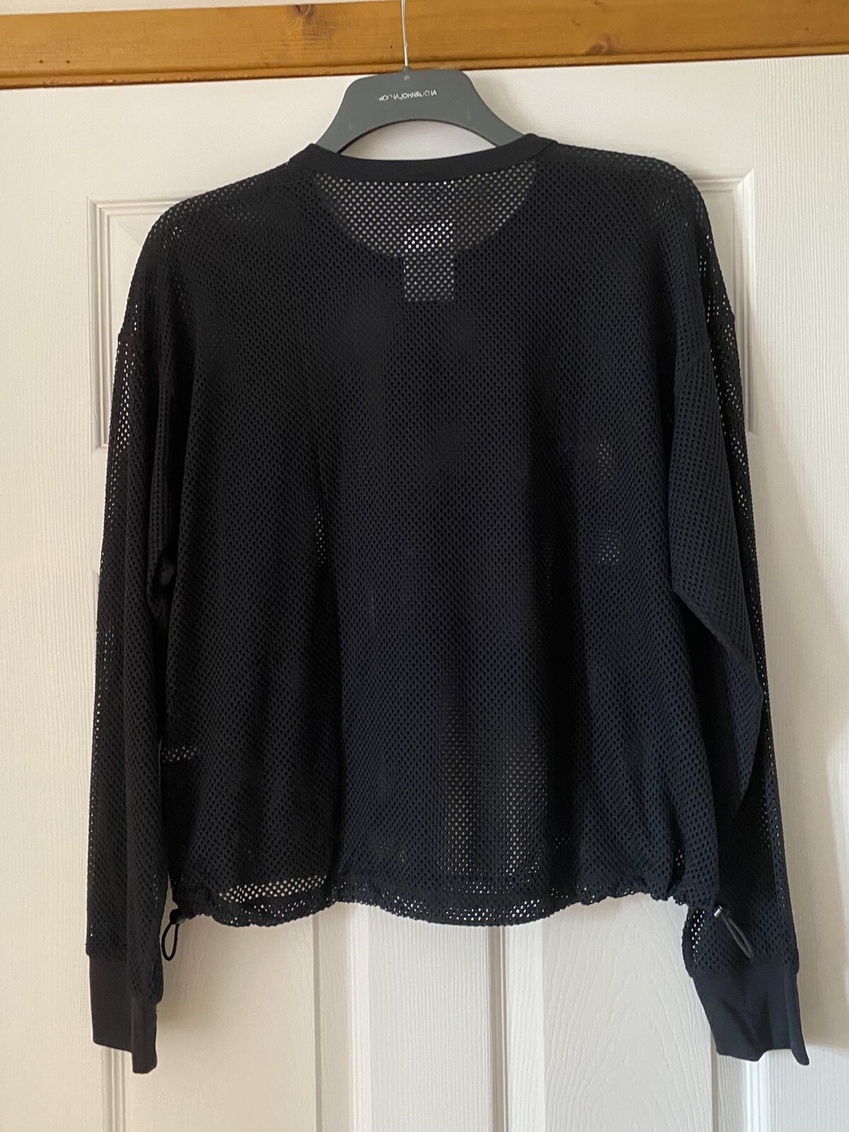 New DKNY Sport Black Mesh Top Sweatshirt SIZE M  BNWT Crew Neck RRP £70 image 4