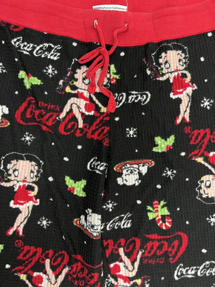 Pantalones de pijama Betty Boop Coca Cola 2009 con estampado integral para mujer - L Foto 2 de 4