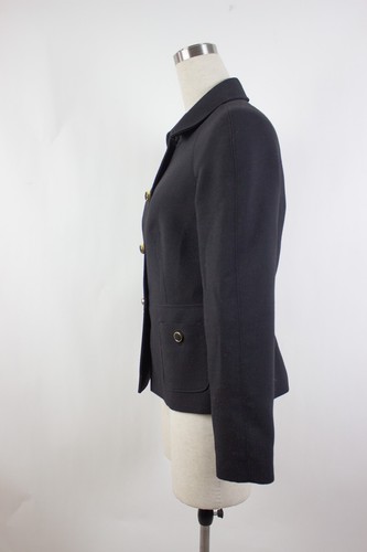 Talbots Womens Blazer Jacket Wool Blend Sz 10 Black Minimalist - Picture 4 of 7