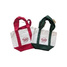 Trader Joe’s Mini Canvas Tote Bag Limited Edition Embroidered NEW with tags