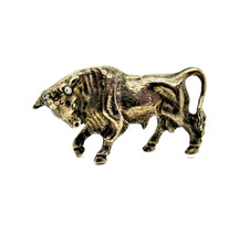 Wunderschöner Stier Bulle 835er Silber Spanien Miniatur Vitrine Sammler Statur