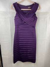 PHASE EIGHT DRESS SIZE UK 10 DEEP PURPLE LAYERED WIGGLE EVENING