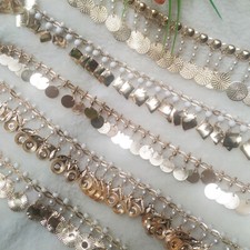 Metal Sequin Chain Trim Sewing Tassels Fringe Beaded Ribbon Craft Accessory Chic