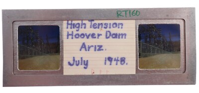 1948 Stereo Realist slide High Tension HOOVER DAM Arizona - EARLY Kodachrome