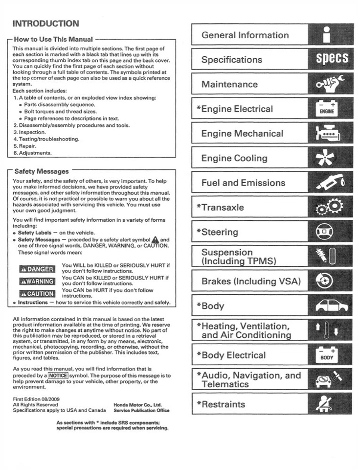 2009 2010 Honda Fit Shop Service Repair Manual Engine Drivetrain Electrical Book - Image 2 of 4