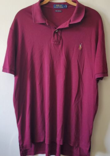 Ralph Lauren Polo Shirt L Burgandy Wine Pima Soft… - image 1