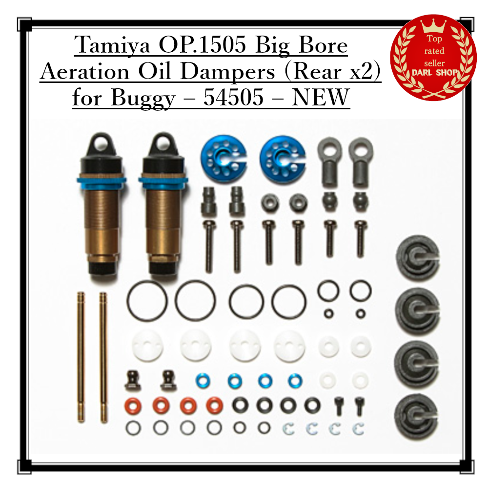 Tamiya OP.1505 Big Bore Aeration Oil Dampers (Rear x2) for Buggy – 54505 – NEW