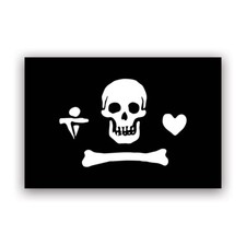 Jolly Roger Stede Bonnet Flag Sticker Decal - Weatherproof - pirate flag good