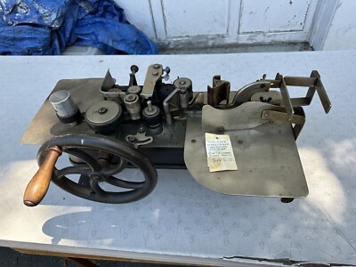 Vtg Antique Hand Crank Letter & Postcard Canceling Machine Post Office ...