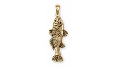 Trout Pendant Jewelry 14k Gold Handmade Fish Pendant TU1-PG