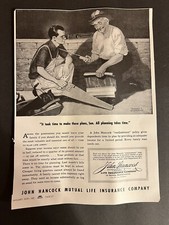 Vtg 1939 John Hancock Life Ins Co of Boston, MA Ad, All Planning Takes Time