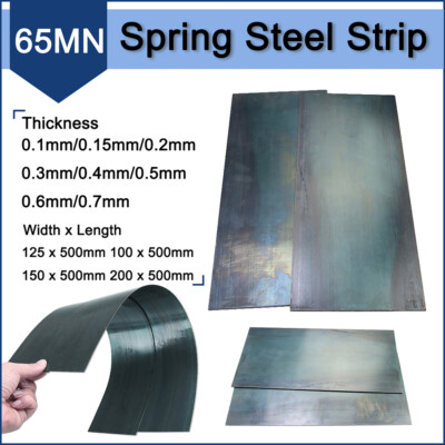 #ad 0.1 0.2 0.3 0.4 0.5 0.7mm Thick 65MN Spring Steel Plate Sheet 100 150 200mm Wide $96.76
