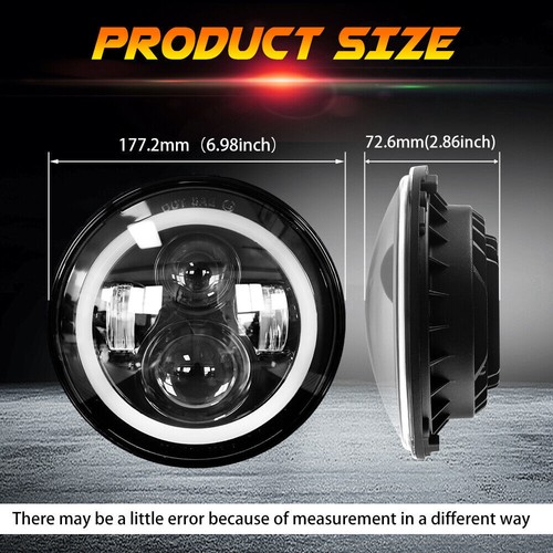 2x 7'' LED Headlights Halo W/Amber DRL For Ford F-100 F-250 F-350 Pickup 1953-77 - Picture 2 of 16