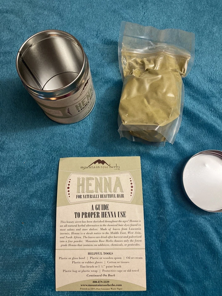 Hierbas Mountain Rose Color de Cabello Henna, Orgánico 6oz. Todo Natural Marrón Claro NUEVO Foto 4 de 4