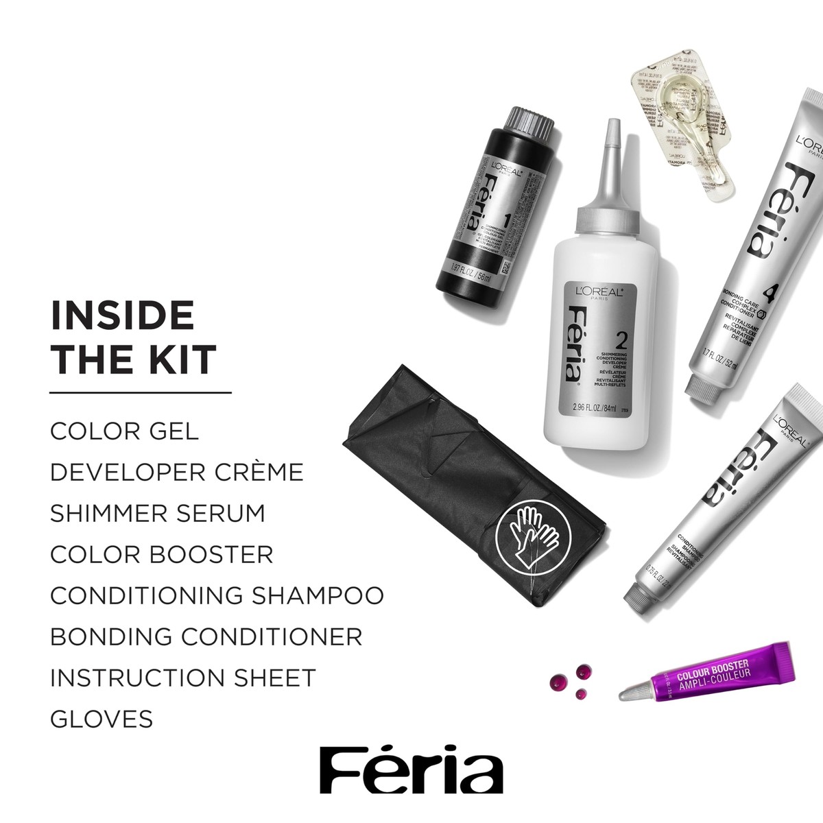 L'Oreal Paris Feria Permanent Hair Color, V48 Violet Vixen, 1 Kit