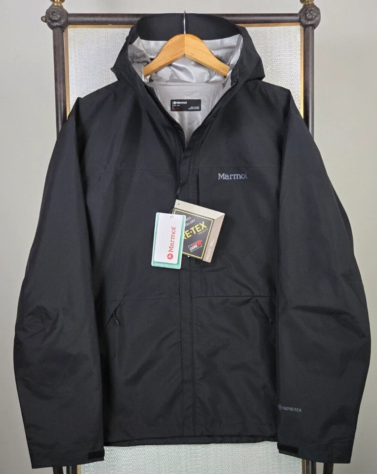 MARMOT GORE TEX NEW $250 Mens Size 2XL Waterproof Hooded Jacket Black Shell - Image 3 of 4