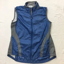 PEARL IZUMI Select Cycling Vest Women's L Blue Gray Trim Full Zip Soft Shell