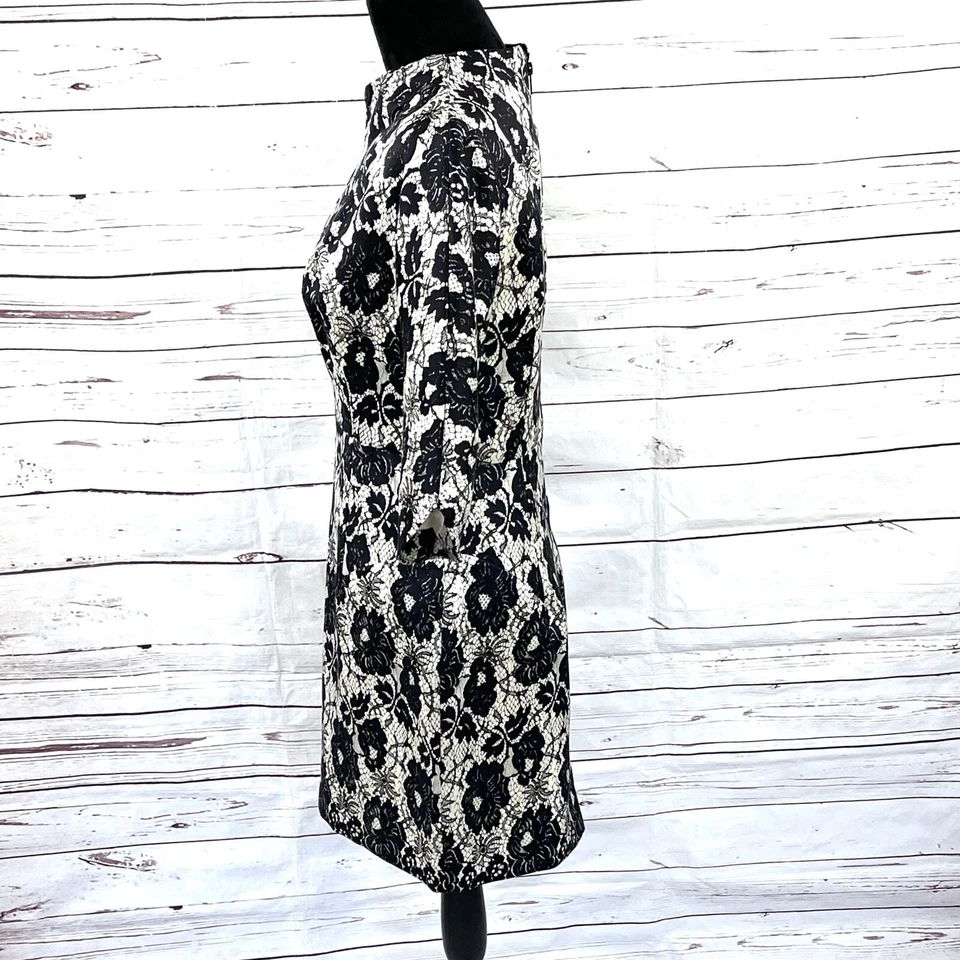 Vestido vaina Milly Of New York para mujer cuello falso manga 3/4 mezcla de lana seda talla 8 Foto 4 de 4